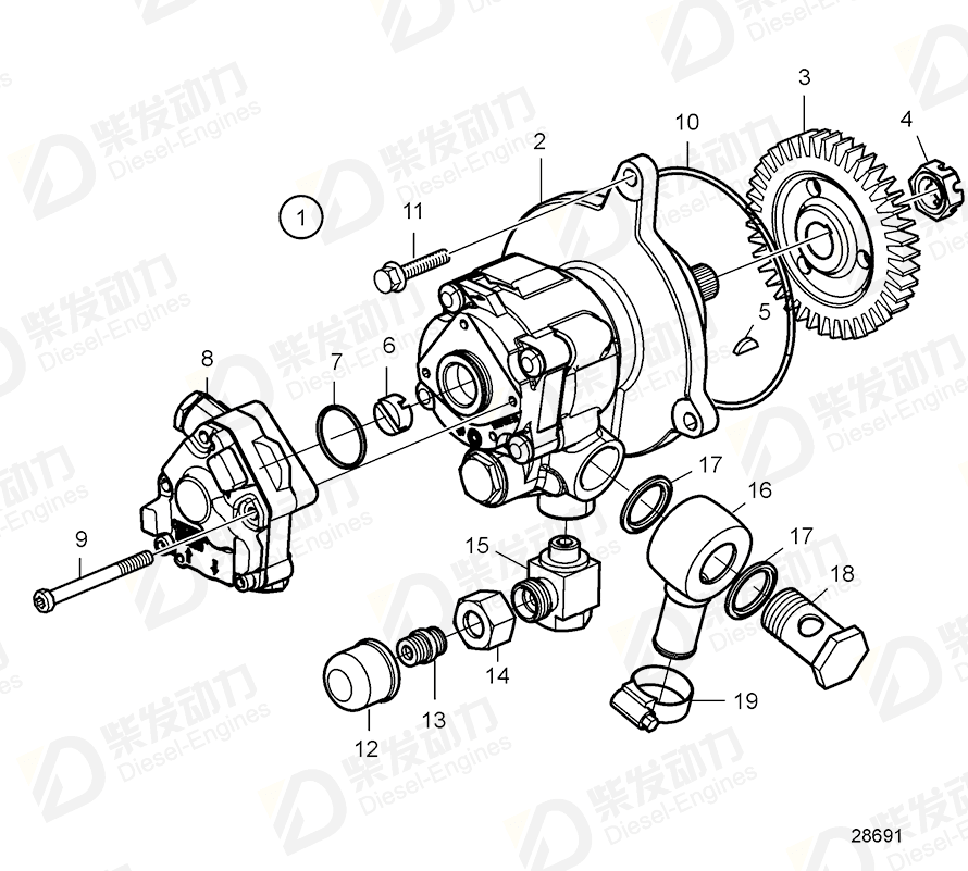 VOLVO Tandempump 21186657 Drawing